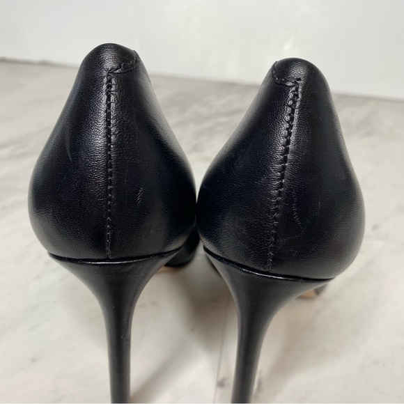 Schutz Meisho Pointy Toe Black Leather Stiletto Pump 6B - Picture 5 of 14